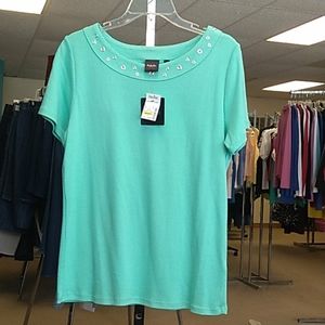 Rafaella large shortleeve green